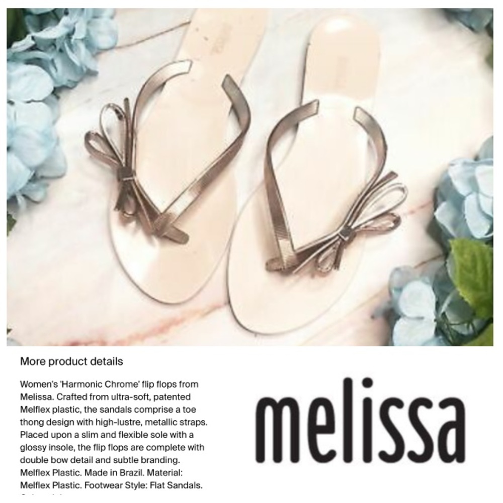 Melissa Harmonic Rose-Gold Glitter Jelly Flip-Flop